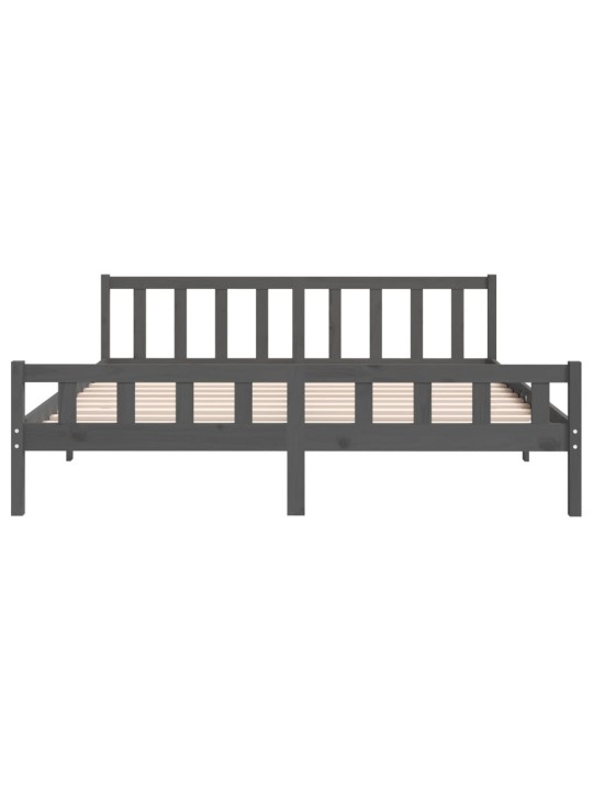 Rám postele šedý masivní dřevo 200 x 200 cm