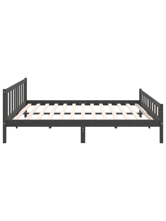 Rám postele šedý masivní dřevo 200 x 200 cm