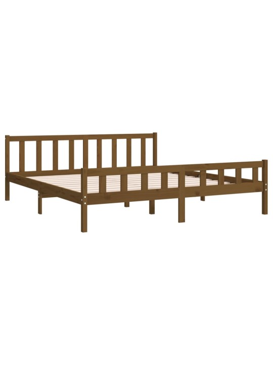 Rám postele medově hnědý masivní dřevo 200 x 200 cm