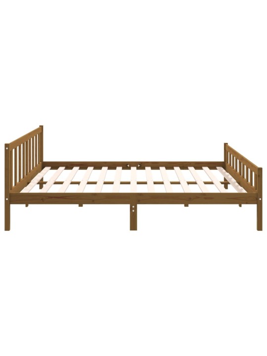 Rám postele medově hnědý masivní dřevo 200 x 200 cm