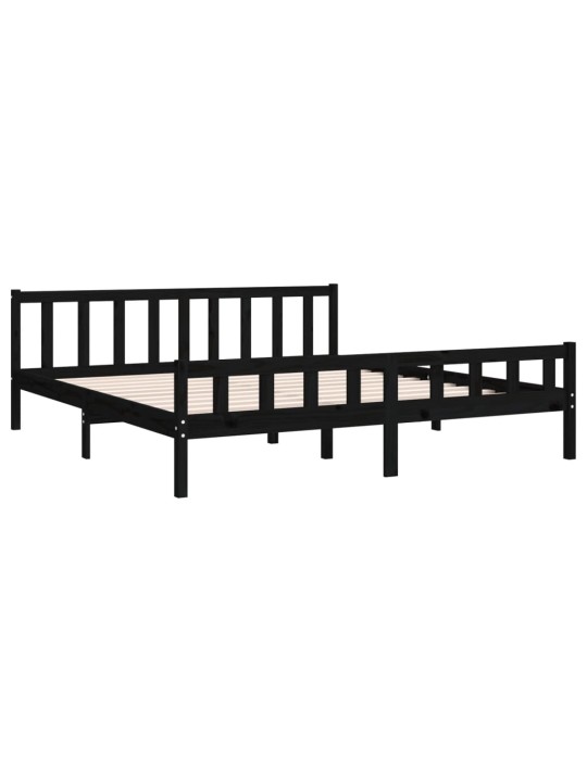 Rám postele černý masivní dřevo 200 x 200 cm