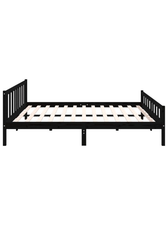 Rám postele černý masivní dřevo 200 x 200 cm