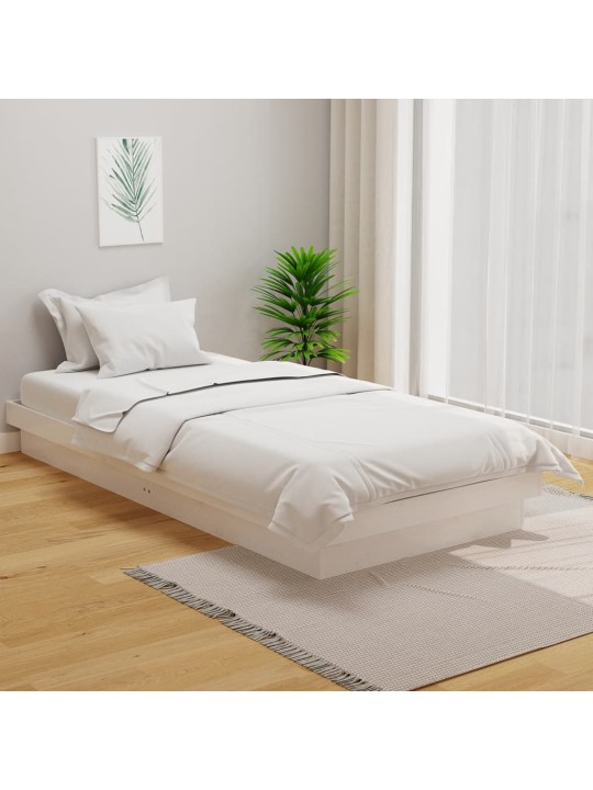 Rám postele bílý masivní dřevo 100 x 200 cm