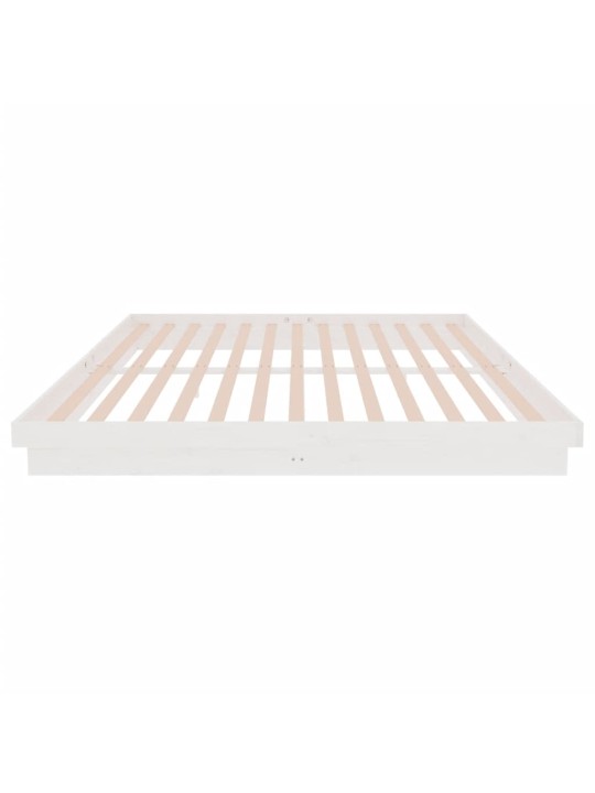 Rám postele bílý masivní dřevo 200 x 200 cm
