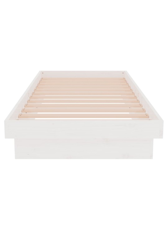 Rám postele bílý masivní dřevo 75 x 190 cm malé jednolůžko