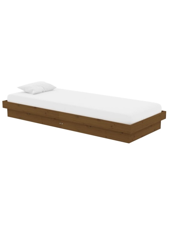 Rám postele medově hnědý masivní dřevo 75x190cm malé jednolůžko