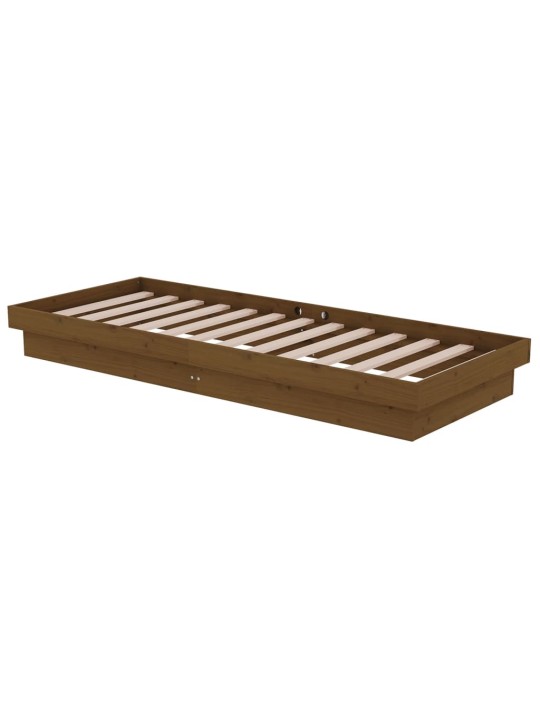 Rám postele medově hnědý masivní dřevo 75x190cm malé jednolůžko