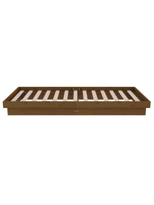 Rám postele medově hnědý masivní dřevo 75x190cm malé jednolůžko