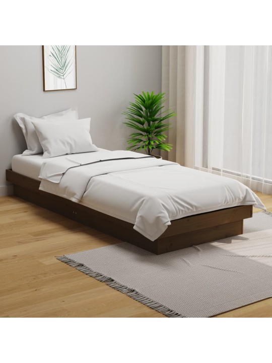 Rám postele medově hnědý masivní dřevo 75x190cm malé jednolůžko