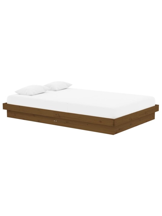 Rám postele medově hnědý masivní dřevo 120x190 cm malé 2lůžko