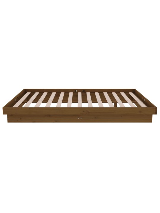 Rám postele medově hnědý masivní dřevo 120x190 cm malé 2lůžko