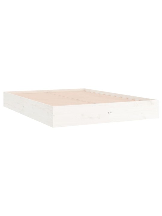 Rám postele bílý masivní dřevo 200 x 200 cm