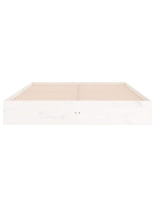 Rám postele bílý masivní dřevo 200 x 200 cm