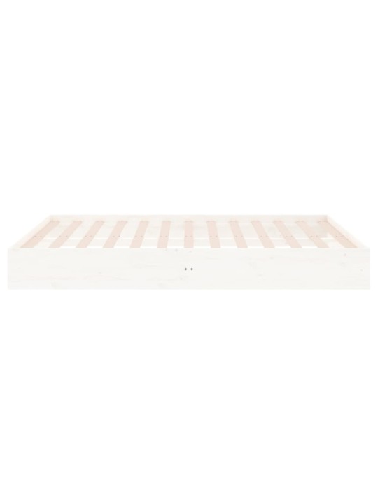 Rám postele bílý masivní dřevo 200 x 200 cm