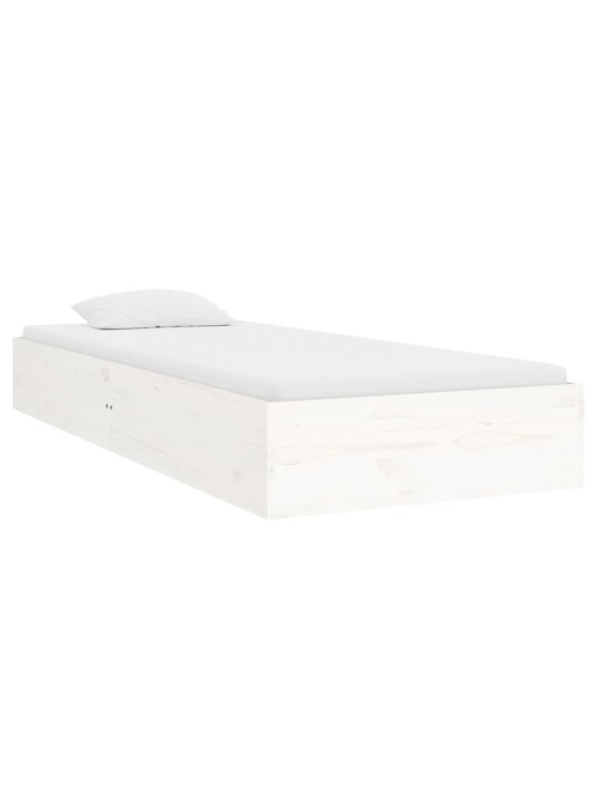 Rám postele bílý masivní dřevo 75 x 190 cm malé jednolůžko