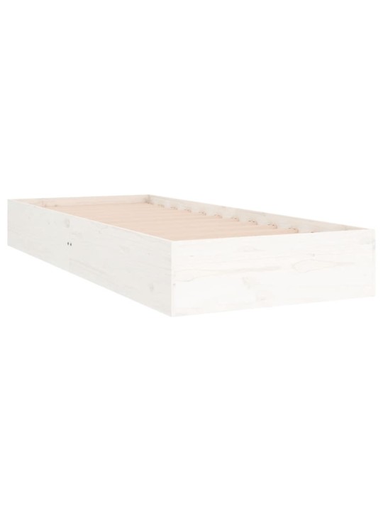 Rám postele bílý masivní dřevo 75 x 190 cm malé jednolůžko