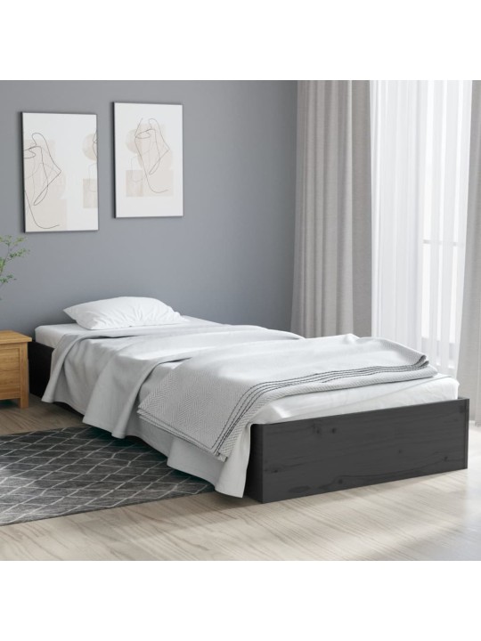 Rám postele šedý masivní dřevo 75 x 190 cm Small Single