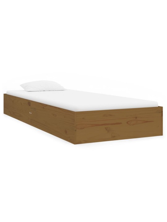 Rám postele medově hnědý masivní dřevo 75x190cm malé jednolůžko