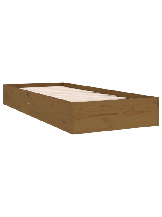 Rám postele medově hnědý masivní dřevo 75x190cm malé jednolůžko