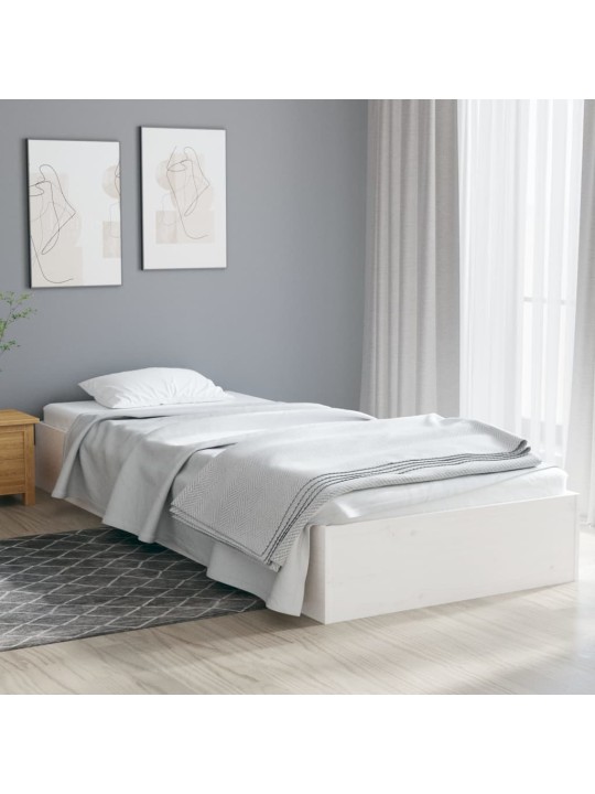 Rám postele bílý masivní dřevo 90 x 190 cm jednolůžko
