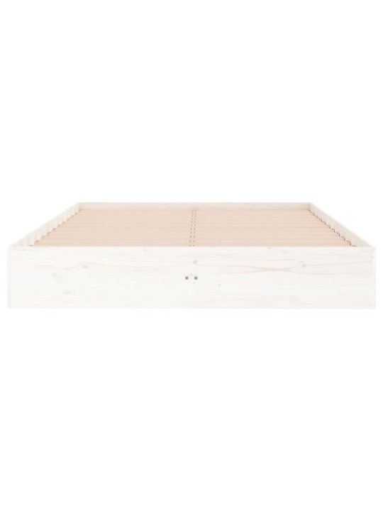 Rám postele bílý masivní dřevo 135 x 190 cm dvojlůžko