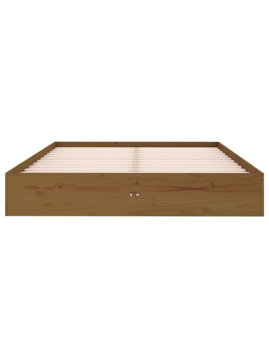 Rám postele medově hnědý masivní dřevo 135 x 190 cm dvojlůžko