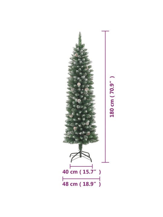 Umělý úzký vánoční stromek se stojanem 180 cm PVC