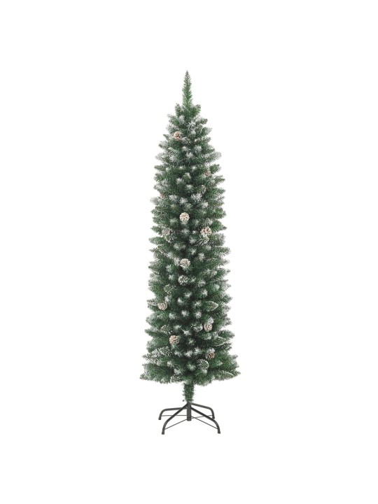 Umělý úzký vánoční stromek se stojanem 210 cm PVC
