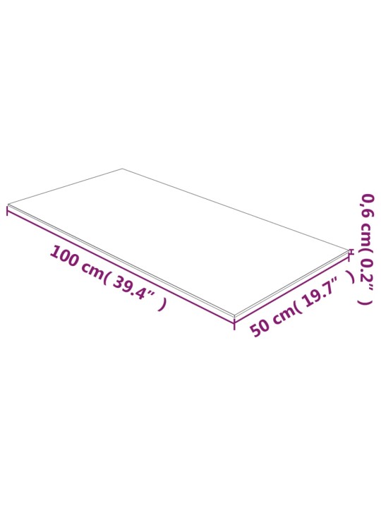 Stolní deska průhledná 50 x 100 cm tvrzené sklo