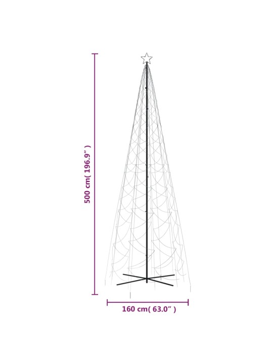 Vánoční stromek kužel 1400 studených bílých LED diod 160x500 cm