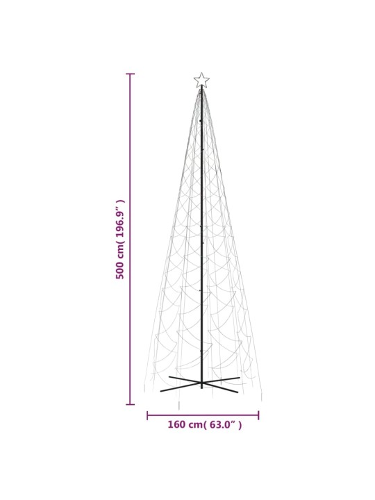 Vánoční stromek kužel 1 400 vícebarevných LED diod 160 x 500 cm