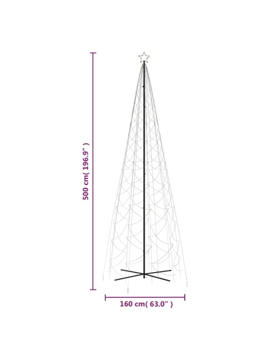 Vánoční stromek kužel 1400 teplých bílých LED diod 160 x 500 cm