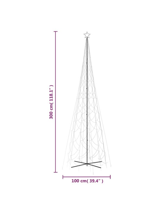Vánoční stromek kužel 3000 studených bílých LED diod 230x800 cm