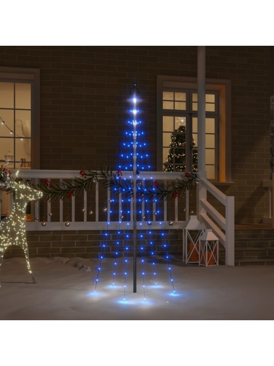 Vánoční stromek na stožár 108 modrých LED diod 180 cm