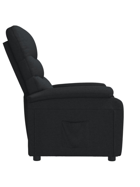 Polohovací křeslo černé textil
