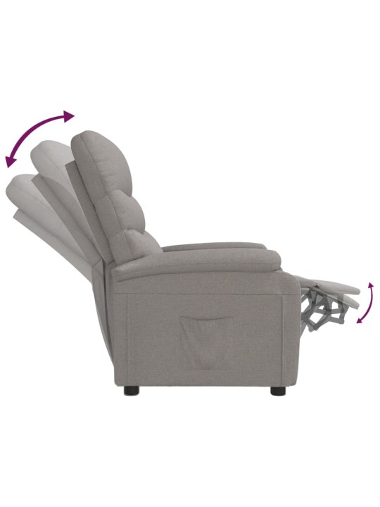Polohovací křeslo taupe textil