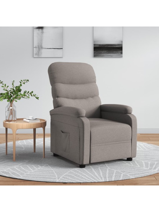 Polohovací křeslo taupe textil
