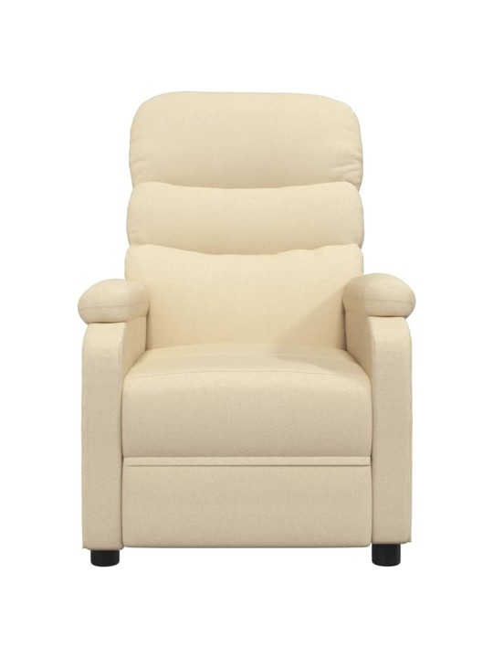 Polohovací křeslo krémové textil