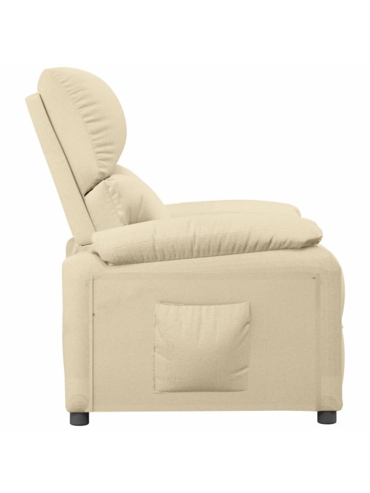 Polohovací křeslo krémové textil