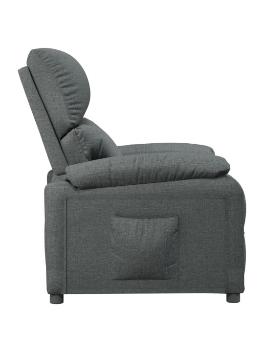 Polohovací křeslo tmavě šedé textil