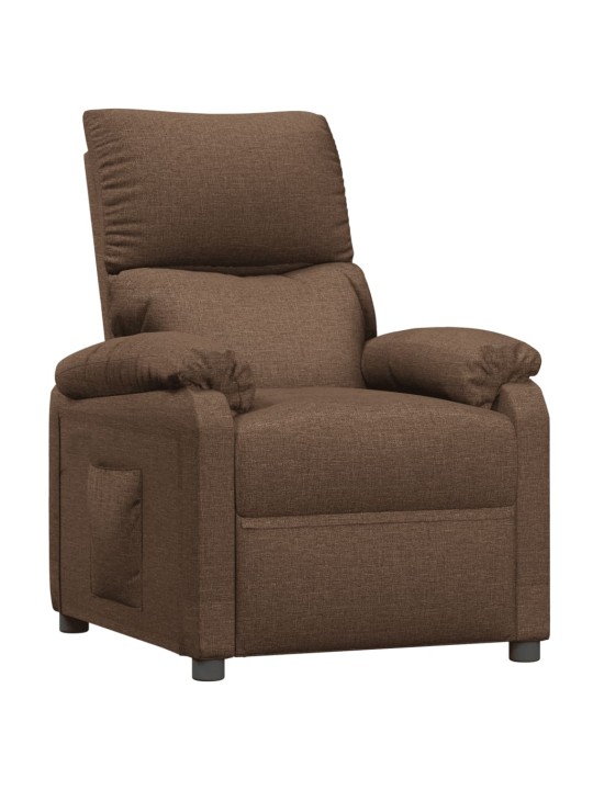 Polohovací křeslo hnědé textil