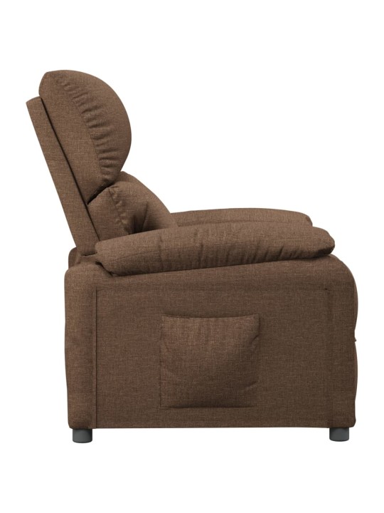 Polohovací křeslo hnědé textil