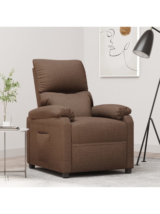 Polohovací křeslo hnědé textil