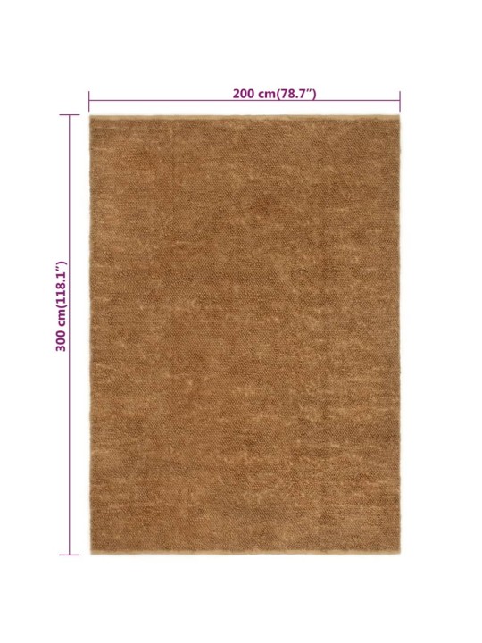 Ručně vyrobený smyčkový koberec 200x300 cm juta a bavlna