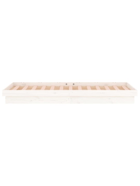 Rám postele s LED světlem bílý 100 x 200 cm masivní dřevo
