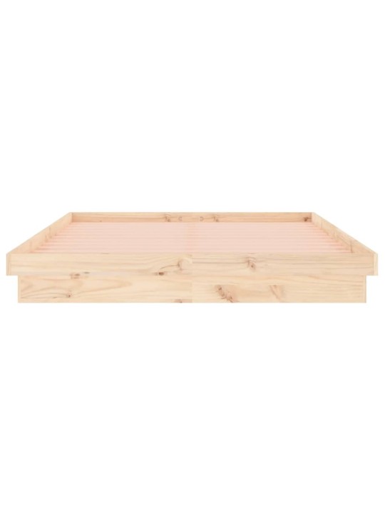 Rám postele s LED světlem 150 x 200 cm King Size masivní dřevo