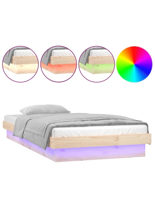 Rám postele s LED světlem 75x190 cm Small Single masivní dřevo