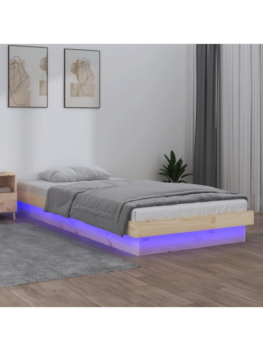 Rám postele s LED světlem 75x190 cm Small Single masivní dřevo