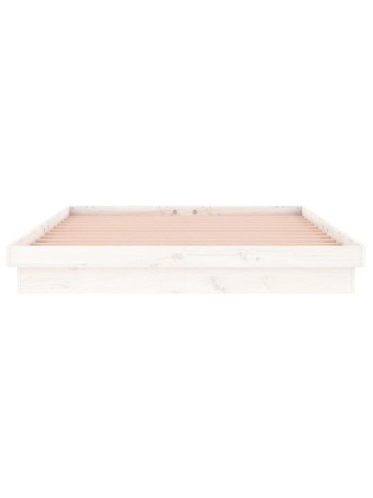 Rám postele s LED bílý 120 x 190 cm Small Double masivní dřevo