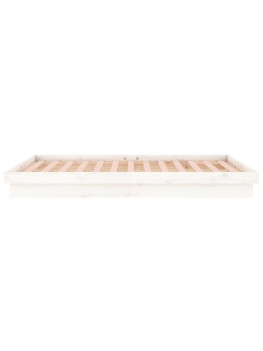 Rám postele s LED bílý 120 x 190 cm Small Double masivní dřevo